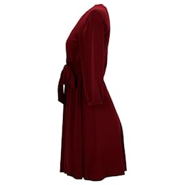 Tommy Hilfiger-Tommy Hilfiger Damen-Kleid mit drei Viertelärmeln und ausgestelltem Schnitt aus rotem Polyester-Rot