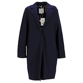 Tommy Hilfiger-Mantel aus gekochter Wolle für Damen-Marineblau