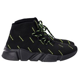 Balenciaga Baskets Speed Lace-Up All Over Print en Polyester Noir Noir
