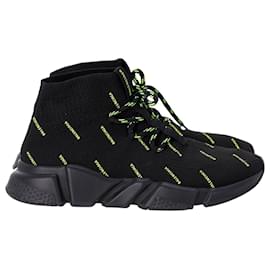 Balenciaga-Zapatillas deportivas Balenciaga Speed con cordones y estampado integral en poliéster negro-Otro