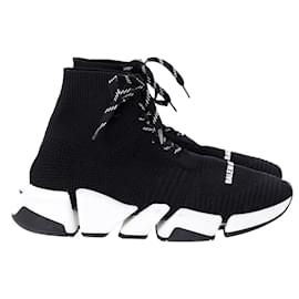 Balenciaga-Balenciaga Speed 2.0 Lace-Up Sneakers in Black Polyamide-Black