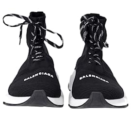 Balenciaga-Balenciaga Speed 2.0 Lace-Up Sneakers in Black Polyamide-Black