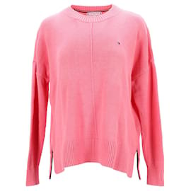 Tommy Hilfiger-Suéter feminino Tommy Hilfiger de algodão orgânico com ajuste relaxado em algodão rosa-Rosa