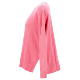 Tommy Hilfiger-Maglione da donna in cotone organico dalla vestibilità rilassata Tommy Hilfiger in cotone rosa-Rosa