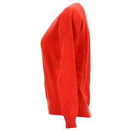Tommy Hilfiger-Tommy Hilfiger Damen-Pullover mit normaler Passform aus orangefarbener Wolle-Orange
