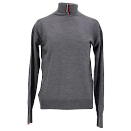 Tommy Hilfiger-Suéter feminino Tommy Hilfiger Essential Wool com gola redonda em lã cinza-Cinza