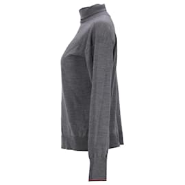 Tommy Hilfiger-Tommy Hilfiger Womens Essential Wool Roll Neck Jumper in Grey Wool-Grey