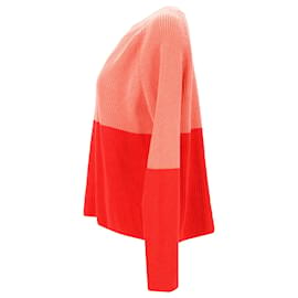 Tommy Hilfiger-Pull colour block en coton biologique pour femme-Orange
