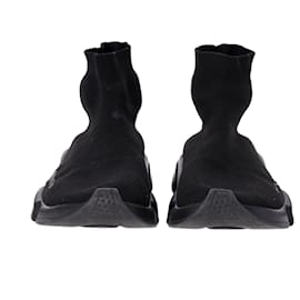 Balenciaga-Balenciaga Speed Knit Sneakers in Black Recycled Polyester-Black