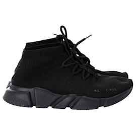Balenciaga-Balenciaga Speed Lace-Up Sneakers in Black Polyester-Black