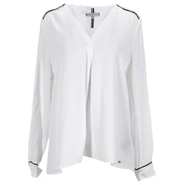 Tommy Hilfiger-Blusa de manga larga de ajuste regular para mujer-Blanco
