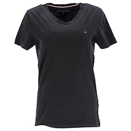 Tommy Hilfiger-Mens Slim Fit Cotton T Shirt-Black