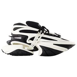 Baskets Licorne - Balmain - Cuir - Noir/ Blanc Noir