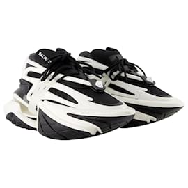 Balmain-Unicorn Sneakers - Balmain - Leather - Black/ White-Black