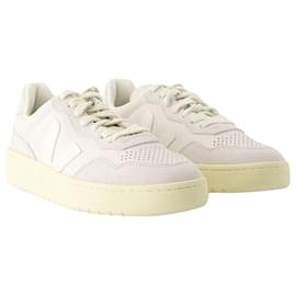 Veja-V-90 Baskets - Veja - Cuir - Blanc-Blanc