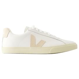 Veja-Baskets Esplar Logo - Veja - Cuir - Blanc-Blanc