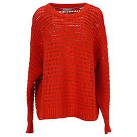 Tommy Hilfiger-Tommy Hilfiger Pull col rond en tricot pour femme en coton orange-Orange