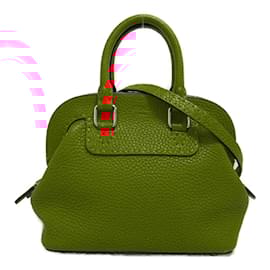 Fendi-Leather Selleria Mini Adele Bag-Red