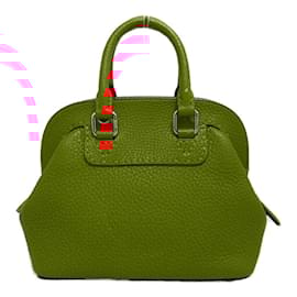 Fendi-Leather Selleria Mini Adele Bag-Red