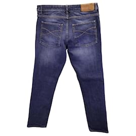 Brunello Cucinelli-Brunello Cucinelli Denim Skinny Fit Jeans aus blauer Baumwolle-Blau
