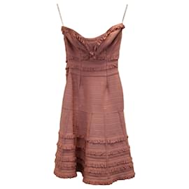 Herve Leger-Herve Leger Strapless Mini Dress in Pink Rayon-Other
