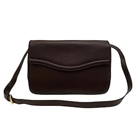 Yves Saint Laurent-Yves Saint Laurent Leather Flap Crossbody Bag Leather Crossbody Bag 42714 in Good condition-Brown