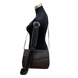 Yves Saint Laurent-Leather Flap Crossbody Bag  42714-Brown