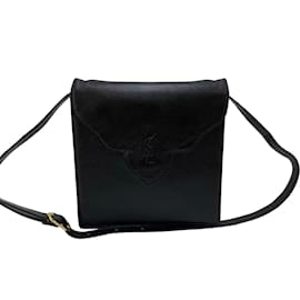 Yves Saint Laurent-Logo Leather Crossbody Bag-Black