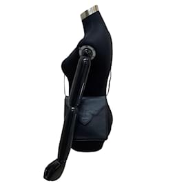 Yves Saint Laurent-Sac à bandoulière en cuir à logo-Noir