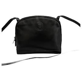 Fendi-Logo Leather Crossbody Bag-Black