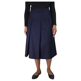 Autre Marque-Navy pleated midi skirt - size UK 16-Blue