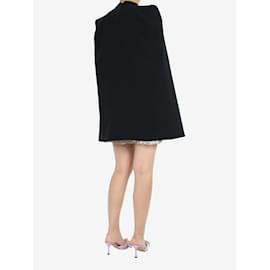 Autre Marque-Set aus schwarzem, ärmellosem, perlenbesetztem Kleid und Umhang – Größe UK 8-Schwarz