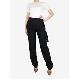 Carven-Calças pretas plissadas - tamanho UK 6-Preto