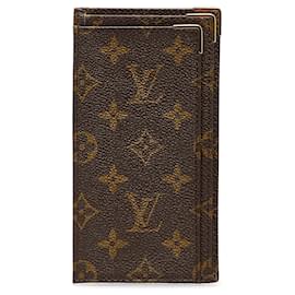 Louis Vuitton-Estuche a cuadros con monograma marrón de Louis Vuitton-Castaño