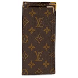 Louis Vuitton-Estuche a cuadros con monograma marrón de Louis Vuitton-Castaño