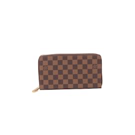 Louis Vuitton-Louis Vuitton Damier Ebene Zippy Wallet Canvas Long Wallet in Excellent condition-Brown