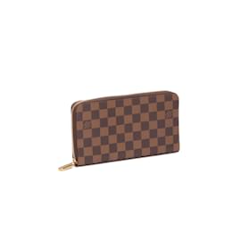 Louis Vuitton-Louis Vuitton Damier Ebene Zippy Wallet Canvas Long Wallet in Excellent condition-Braun