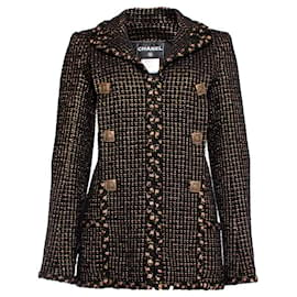 Chanel-12K$ Neues Paris / Schwarze Tweed-Jacke von Byzance-Schwarz