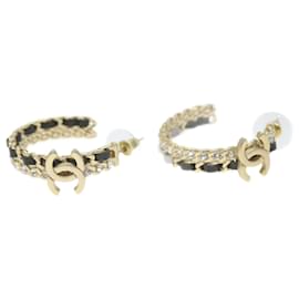 Chanel-CHANEL Hoop Pierce Ohrring Goldton CC Auth bs9647-Andere