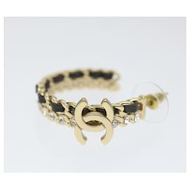 Chanel-CHANEL Hoop Pierce Ohrring Goldton CC Auth bs9647-Andere