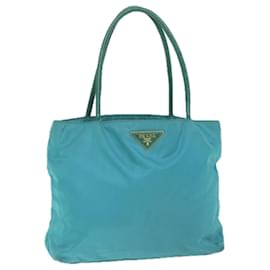 Prada-PRADA Tote Bag Nylon Turquoise Bleu Auth hk898-Autre