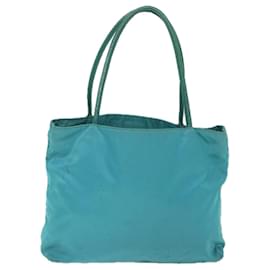 Prada-PRADA Tote Bag Nylon Turquoise Blue Auth hk898-Other