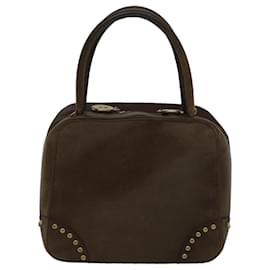 Céline-CELINE Hand Bag Leather Brown Auth bs9808-Brown