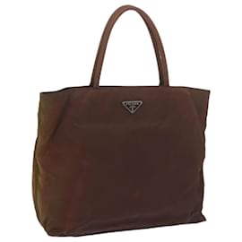 Prada-PRADA Hand Bag Nylon Brown Auth bs9704-Brown
