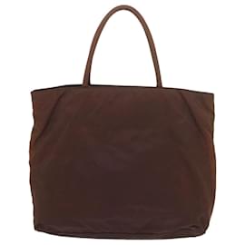 Prada-PRADA Hand Bag Nylon Brown Auth bs9704-Brown