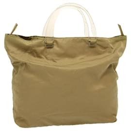 Prada-PRADA Hand Bag Nylon Beige Auth 58773-Beige