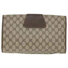 Gucci-Pochette GUCCI GG Supreme Web Sherry Line Rouge Beige 156 01 031 Auth bs9677-Rouge,Beige