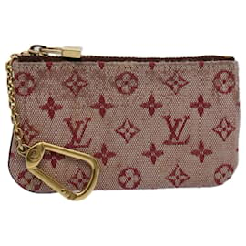 Louis Vuitton-LOUIS VUITTON Monogram Mini Pochette Cles Portamonete Rosso M92238 LV Aut 58988-Rosso