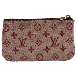 Louis Vuitton-LOUIS VUITTON Monogram Mini Pochette Cles Monedero Rojo M92238 LV Auth 58988-Roja