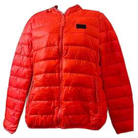 Karl Lagerfeld-Red puffer jacket partially down filled, neon red-Red